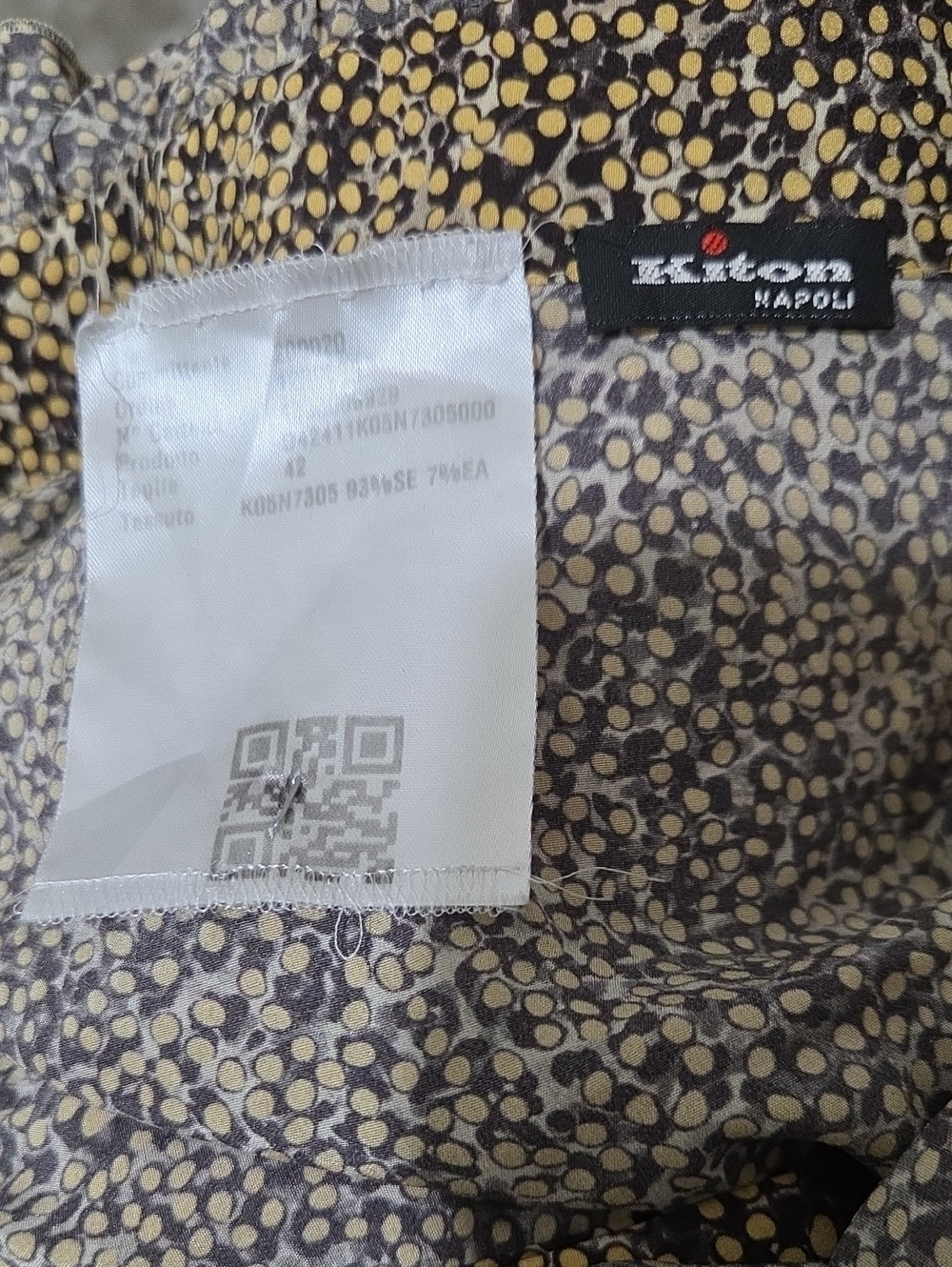 Kiton Yellow Black Speckled Print Ruffle Blouse Made in Italy Size 42 - Picture 3 of 9